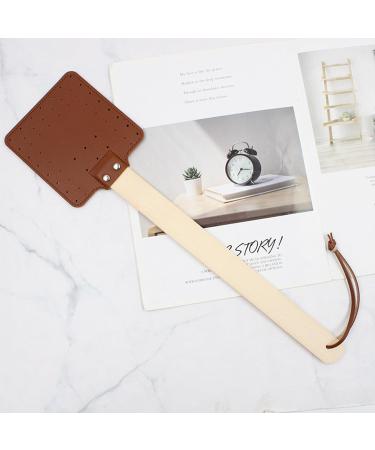 Kasituny Hanging Fly Swatter Faux Leather Dual-Sided Tool for Indoor Outdoor Use Lightweight Durable with Smooth Surface Great Home Gift Idea Brown - Buy Online on GoSupps.com