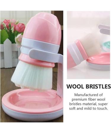 Minkissy Hand Scrubber Face Cleaning Brush with Heart Stand - Double-Headed Deep Cleaning Massager for Sensitive Greasy and Dry Skin - Pink Boxed Gift - Buy Online on GoSupps.com