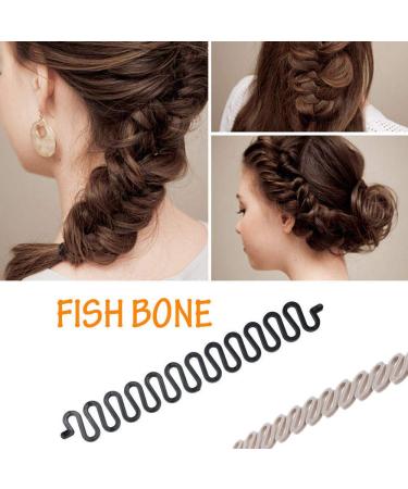 French Hair Styling Clips Set - 3 Pieces Rotary Braiding Tool for Girls & Women - DIY Bun & Hairstyles (Black White Gray) - Buy Online on GoSupps.com