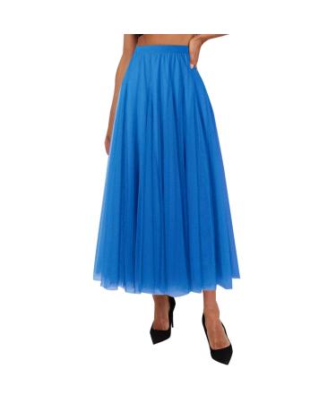 Women's rock winter boho short skater skirt for women A-line ball dress ladies slit with high elastic waist long printed rock elastic waistband a line mini sky