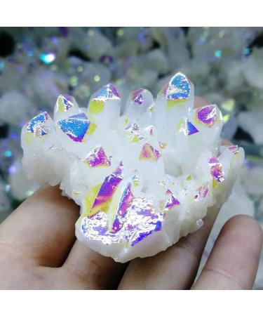 Natural Magic Natural Angel Aura Crystal Cluster Electroplating Titanium Quartz Cluster Stone Crystals Specimen 30-50g ZJGIDTEM (Size : 1pcs) - Buy Online on GoSupps.com