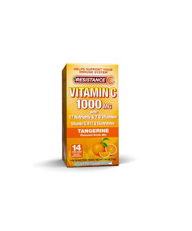 Resistance C Vitamin C Stick Packs 16 Nutrients & 7 B-Vitamins Help Support Immune System Powerful Antioxidants Contains Electrolytes Tangerine Flavor 14 Stick Packs.