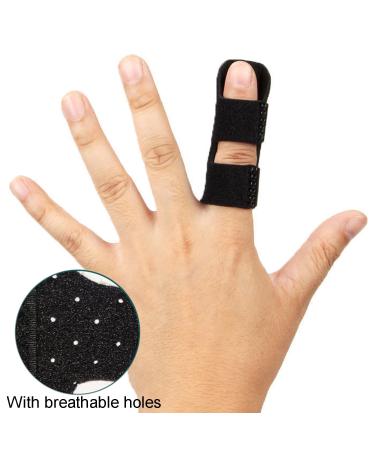 JdXun Finger Splints - 2 Adjustable Reusable Finger Protectors for Broken Fingers & Osteoarthritis Pain Relief - Black - Buy Online on GoSupps.com