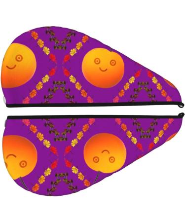 Super Absorbent Smiley Orange Dry Hair Cap for Girls | Quick-Dry Elastic Wrap for Long Thick Hair | Women's Hair Care Solution - Buy Online on GoSupps.com