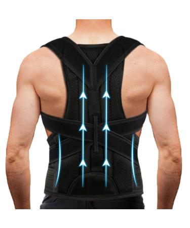 Back Brace Posture Corrector for Women Men -Adjustable and Breathable Support Scoliosis Back Brace for Waist, Back and Shoulder Pain - Improve Back Posture for Body Correction and Lumbar Support L(33"-37")