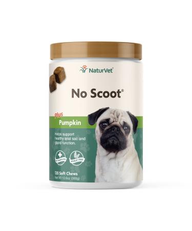 NaturVet - No Scoot for Dogs - Plus Pumpkin - Supports Healthy Anal Gland & Bowel Function - Enhanced with Beet Pulp & Psyllium Husk 120 Soft Chews