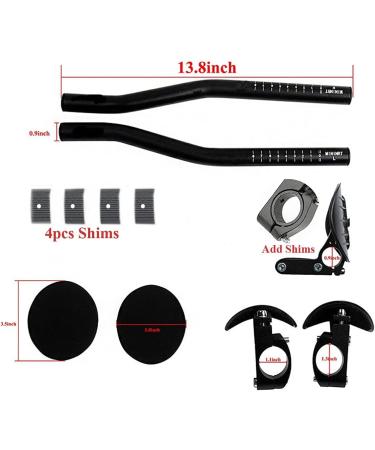 VAQM Bike Aero Bars | Cycling Handlebar Rest for Road and Mountain Bikes - Black - Buy Online on GoSupps.com