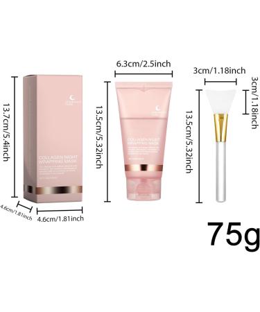 Colla-gen Night Wrapping Ma-sk | 75g Night Wrapping Facial Ma-sk | Colla-gen Overnight Wrapping Peel Off Facial Ma-sk | Face Mud with Brush Deep Cleaning Face Care for Women Girls - Buy Online on GoSupps.com