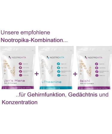 Lions Mane Capsules - 1000mg Premium Hericium Erinaceus Extract | Vegan Nootropic Mushroom | 120 Pieces | NOOTROVITA - Buy Online on GoSupps.com