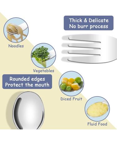 Vicloon Baby Fork and Spoon Set - Silicone Stainless Steel Cutlery for Children, Ergonomic Design for Self-Feeding (Pink Bird) - Buy Online on GoSupps.com