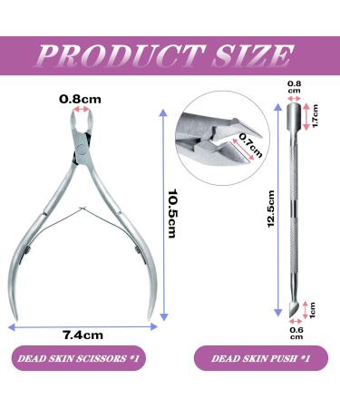 Cuticle Cutter Double End Nail Cuticle Pusher and Professional Nippers Stainless Steel Cuticle Trimmer Set Durable Cuticle Scissors Pusher Remover Tool for Travel or Business Trips - Buy Online on GoSupps.com