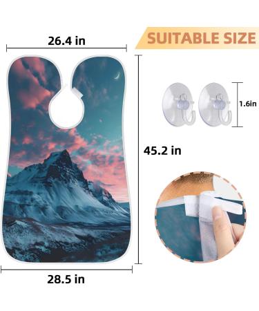 Mountain Moon Evening Sunset Beard Bib Apron | Best Beard Hair Catcher for Men | Perfect Gift for Dad & Husband - Father's Day Anniversary Christmas - Buy Online on GoSupps.com