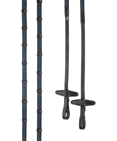 Sunride English Combined Bridle Hawaii - Soft Real Leather Adjustable & Anatomical for Ponies (Black/Blue) - International Shipping Available - Buy Online on GoSupps.com