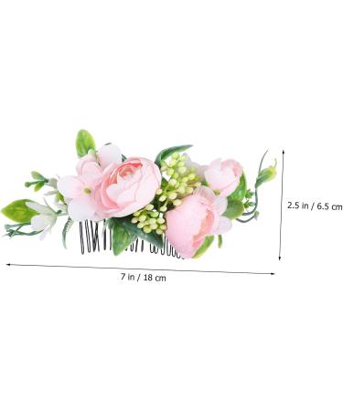 Ipetboom 1pc Hair Comb Bride Headdress for Wedding Highlights Hair Dye Kit Flower Hair Side Comb Camellia Hair Bride Headpiece Hair Clips Bridegroom Cloth Pink Decorate - Buy Online on GoSupps.com