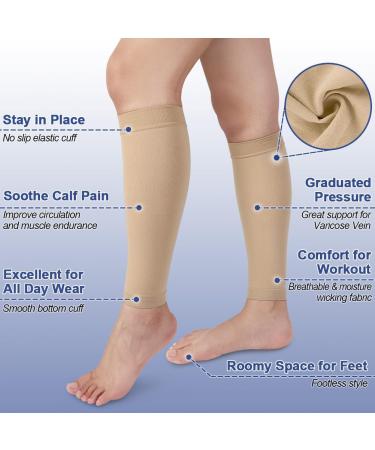Beister Calves Medical Compression Stockings for Men & Women 20-30 mmHg Varicose Veins & Thrombosis Support Beige 4XL - Buy Online on GoSupps.com