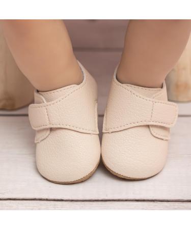 Sonsage Infant Oxford Shoes - Unisex Baby Lace-Up Anti-Slip Sneakers (0-6 Months) - Soft Rubber Sole for Toddler First Steps - Apricot - Buy Online on GoSupps.com