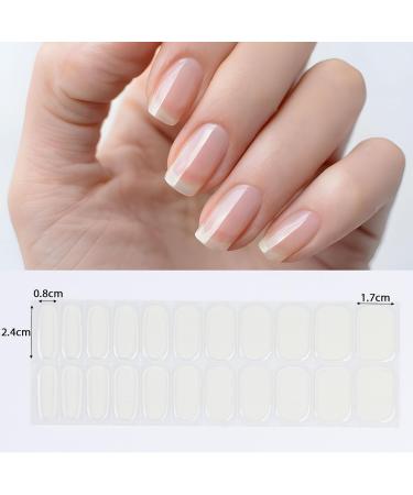 22 pcs Clear Semi Cured Gel Nail Strips Nail Gel Polish Wraps Self-Adhesive Nail Full Wraps Nail Strips Nail Tips Christmas Nail Wraps Sticker Decals Clear Transparent - Buy Online on GoSupps.com