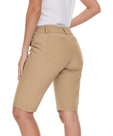 M MOEEPI Women's Khaki Golf Hiking Shorts - Quick Dry Knee-Length Stretch Shorts with Pockets | XX-Large - Buy Online on GoSupps.com