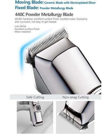 Cordless Hair Clipper Set Rechargeable Electric Hair Trimmer Waterproof Grooming Kit with LED Display Titanium Ceramic Blade Hair and Beard Trimmer 2-in-1 for Men Kids and Professional Barbers - Buy Online on GoSupps.com