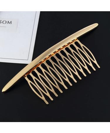 QUUPY Hair Comb 4.3 - Alloy Curved Teeth Hair Clip for Women | 2 Pack (Gold & Silver) - Premium Hair Accessory for Effortless Styling - Buy Online on GoSupps.com