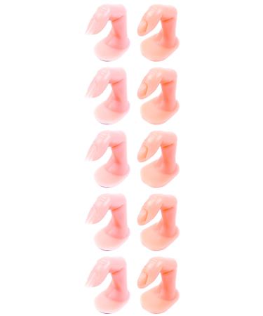 YOFAN Pack of 10 Practice Fingers, Decoration Training Fingers for Acrylic, Gel and Nail Art, 5 with Nails and 5 without Nails
