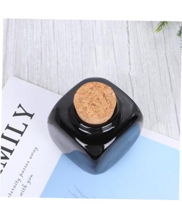 Gogogmee Medicine Cup Liquid Powder Container Clear Ceramic Storage Bottle Dappen Empty Mini Jars with Lids Cerace Manicure Bottle Wooden Cap Cork Art Small Bamboo Porcelain Cup Travel Nail 7.50X5.50X5.50CM Black - Buy Online on GoSupps.com
