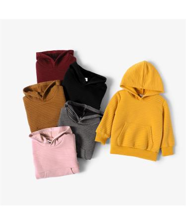 PatPat Toddler Hoodie - Solid Pink Textured Hooded Sweatshirt for 2-3 Years - Buy Online on GoSupps.com