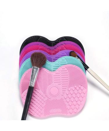 Ogquaton Silicone Makeup Brush Cleaning Mat - Portable Cosmetic Brush Cleaner for Women - Creative & Useful Black Cleaning Pad - Buy Online on GoSupps.com