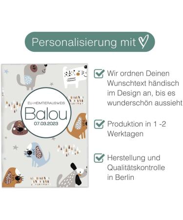 Personalized Wilhelm Fell Case for EU Pet ID Card - Custom Protective Cover for Pet Owners | Unique Gift Idea for Animals - Feature 'Balou' - Buy Online on GoSupps.com