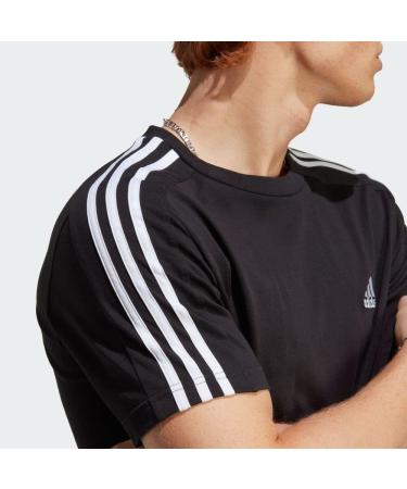 Buy adidas Men's Essentials 3-Stripes T-Shirt XL Black/White - International Shipping Available - Buy Online on GoSupps.com