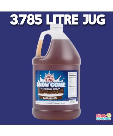 ZippySweets - Tamarind Flavour Snow Cone Syrup with Complimentary Pump 1 Gallon - Makes Up to 128 Snow Cones Perfect Shaved Ice Syrup for Shaved Ice Treats and Refreshing Confections - Buy Online on GoSupps.com