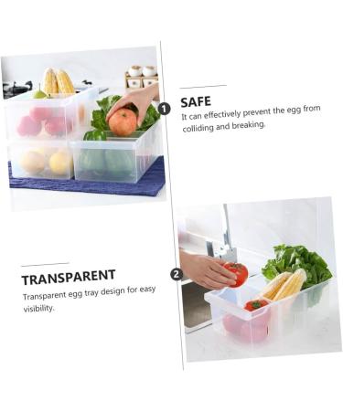 Uonlytech Food Storage Box Fridge Clear Refrigerator Bins Egg Container Plastic Container Egg Tray re-usable - Buy Online on GoSupps.com