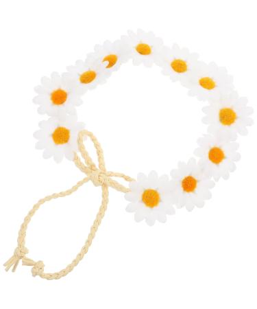 FRCOLOR Daisy Flower Wreath Flower Hair Wreath (white)