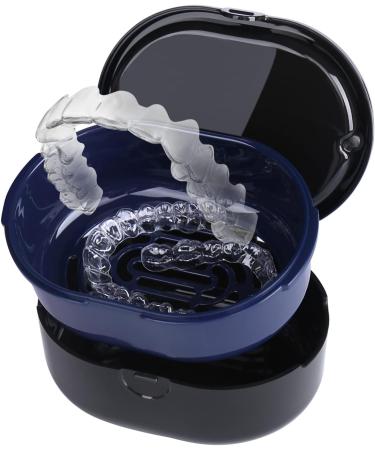 Buy Black Denture Box with Filter - Prosthesis Storage & Cleaning Solution | Durable & Stylish Dental Bath - Buy Online on GoSupps.com