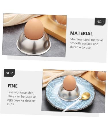 Zerodeko Egg Serving Cup Table Hard Storage Tabletop for Household Stainless Stand Kitchen Silver Spoon Egg Holder Tray - Buy Online on GoSupps.com