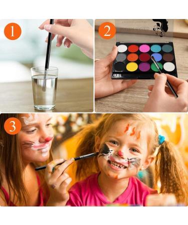 Face Painting Kit for Kids 15 Colors Non-Toxic Professional Quality Palette Body Face Painting Supplies with 2 Brushes for Kids Adults Party Cosplay - Buy Online on GoSupps.com