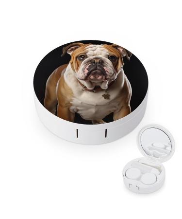 Contact Lens Case English-Bulldog Portable Travel Contact Lens Box Contact Lens Storage Box