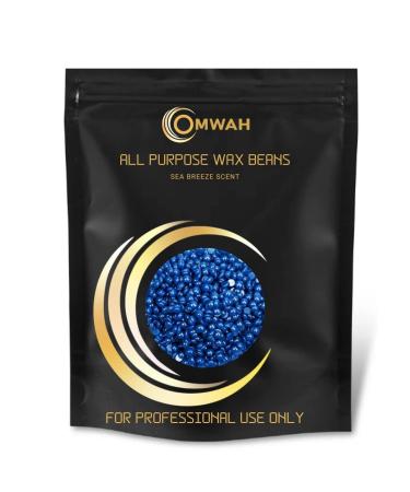 OMWAH Hard Wax Beads for Hair Removal Painless Hair Removal Wax Beans for All Hair Types Made With Bees Wax  Easy Removal (Sea Breeze) 15.5 OZ.