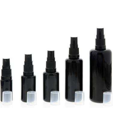 Violet Glass Spray Bottle Set - 3 x 100ml Miron Glass with Cosmetex Black Pump - UV Protection for Optimal Product Preservation - Buy Online on GoSupps.com