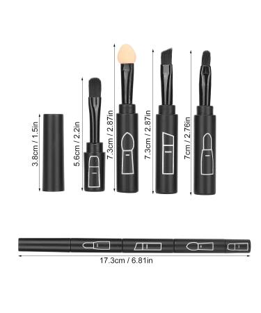 4 in 1 Telescopic Makeup Brushes Set - Retractable Lipstick Eyebrow Eyeshadow & Face Brush - Portable Cosmetic Tool for Home Travel & Beauty Salons (Black - Buy Online on GoSupps.com
