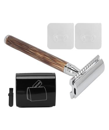 Vintage razor set double -edged smooth shaving exact men's shaving set bamboo grip safety manual with blade box for men's gift for shaving