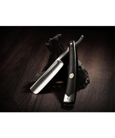 Buy A.P. Donovan 7/8 Solid Razor Set - Carbon Steel Black Plastic Handle | Brush Soap Paste & Leather String Included | International Shipping Available - Buy Online on GoSupps.com