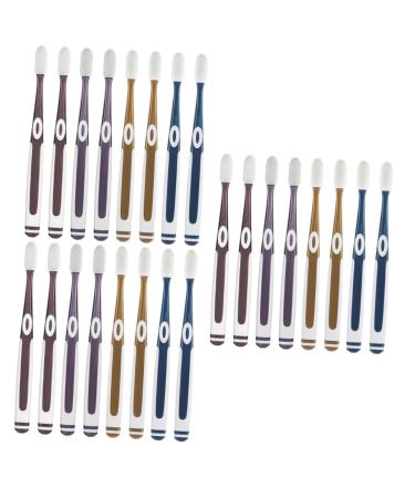 Minkissy 24 STK nano toothbrush travel toothbrush set toothbrush cleaning soft toothbrush gentle toothbrush extra soft toothbrush travel accessories TPU deliveries family package travel 1 piece (1 Pack) different colors x 3 pieces