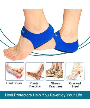 Welnove Heel Protectors 2 pcs L Heel Cups - Breathable Heel Pads for Pain Relief, Plantar Fasciitis, Tendinitis - Traffic Blue Large - Buy Online on GoSupps.com