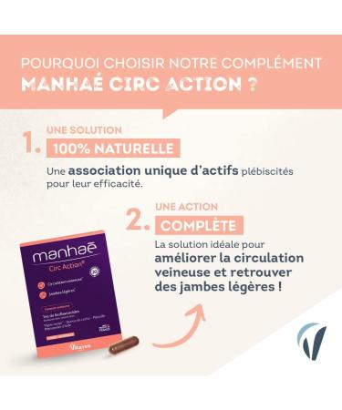 Manha Circ Action Dietary Supplement for Circulation Light Legs and Drainage Red Vine Cherry Tail Pilosel Blackcurra - Buy Online on GoSupps.com