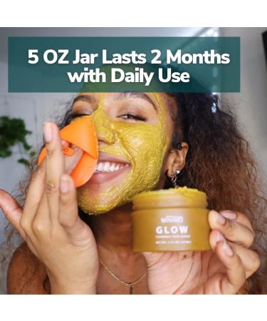 Minimo Glow Turmeric Face Scrub (Citrus Peach) - Infused with Turmeric Manuka Honey & Cinnamon - 5 FL OZ for All Skin Types - Enhance Your Glow - Buy Online on GoSupps.com