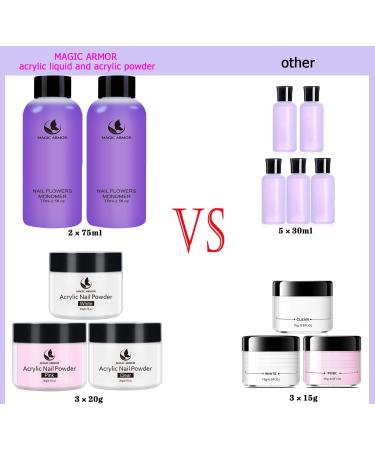 Acrylic Liquid Monomer & Powder Set - 3 Colors (Clear Pink White) - 5oz for Professional Acrylic Nails | International Shipping Available - Buy Online on GoSupps.com