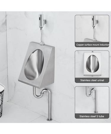 304 Stainless Steel urinals Induction Wall-Mounted Drainage Public Toilet urinals Square Wall-Mounted Men's urinals Bathroom Accessories for Homes Hotels Schools - Buy Online on GoSupps.com