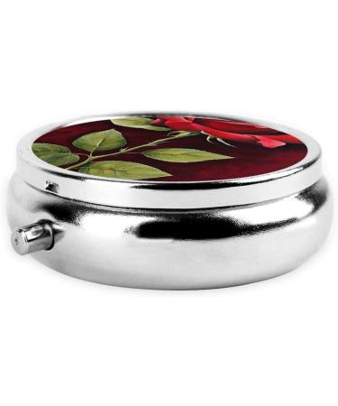 Gothic Rose Mini Round Pill Box | 3 Compartment Travel Organizer | Portable Medicine Case for Home & Office - Buy Online on GoSupps.com