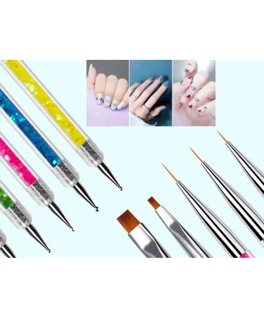 SINEN 5 Pcs Double Ended Nail Design Brushes - Nail Painting Brush Pen Set for Home DIY and Salon - Buy Online on GoSupps.com